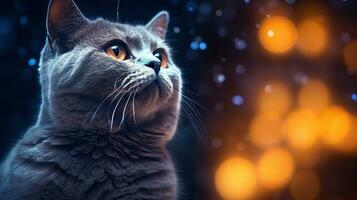 Adorable British Shorthair Cat with Amazing Detail AI Generated photo