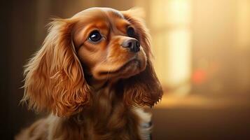Adorable Cavalier King Charles Spaniel Dog AI Generated photo