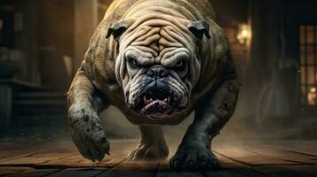 Adorable Bulldog Dog in Highly Detailed Cinematic Style AI Generated photo