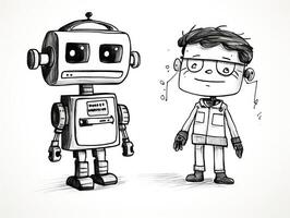 Adorable Doodles Drawn by Toddlers and Robots AI Generated photo