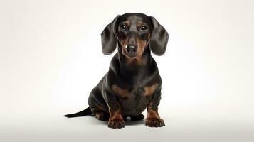 Adorable Dachshund Dog on White Background AI Generated photo