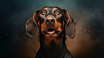 Adorable Dachshund Dog in Highly Detailed Illustration AI Generated photo