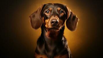 Adorable Dachshund Dog in Highly Detailed Illustration AI Generated photo