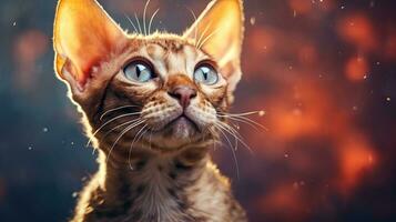 Adorable Devon Rex Cat with Highly Detailed Fur AI Generated photo