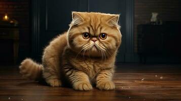 Exotic Shorthair Cat  A Stunning and Highly Detailed Image AI Generated photo
