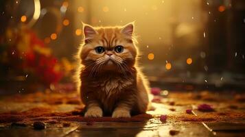 Exotic Shorthair Cat in Amazing Detail AI Generated photo