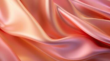 Elegant Gold and Pink Gradient Silk Fabric Background AI Generated photo