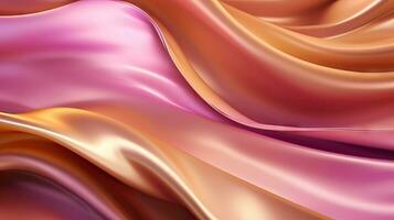 Elegant Gold and Pink Gradient Silk Fabric Background AI Generated photo