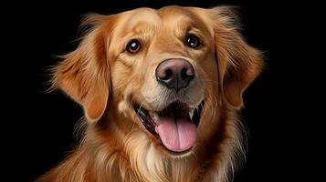 Adorable Golden Retriever Dog on White Background AI Generated photo