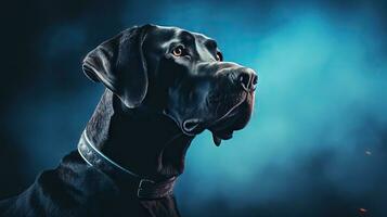 majestuoso genial danés perro en muy detallado de cerca ai generado foto