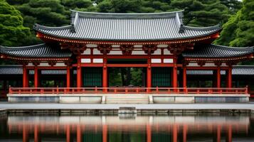 Beautiful Heian Shrine in Japan AI Generated photo