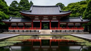 Beautiful Heian Shrine in Japan AI Generated photo