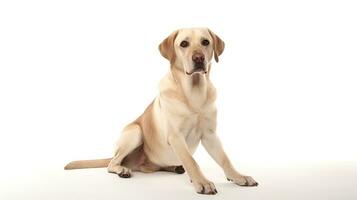 White Labrador Retriever Dog on 4K White Background AI Generated photo