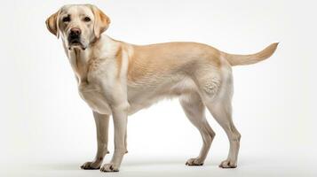 White Labrador Retriever Dog on 4K White Background AI Generated photo