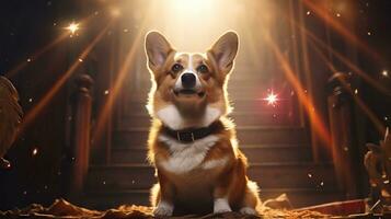 Adorable Pembroke Welsh Corgi Dog in a Highly Captivating Pose AI Generated photo