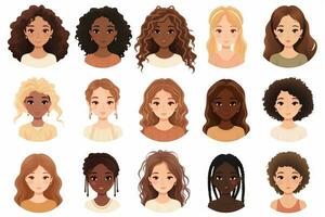 Diverse Group of Girls with Unique Skin Tones AI Generated photo