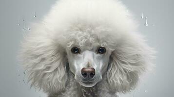 Adorable Poodle Dog on White Background AI Generated photo