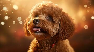 Adorable Poodle Dog in Cinematic Style AI Generated photo