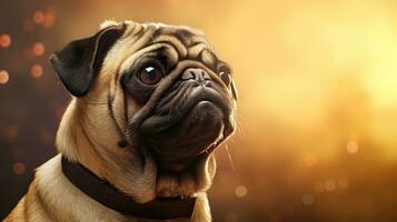 Adorable Pug Dog in Cinematic Style AI Generated photo