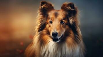 Adorable Shetland Sheepdog Dog with Amazing High Detail AI Generated photo