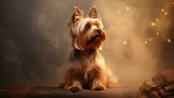 Adorable Yorkshire Terrier Dog with Amazing Detail AI Generated photo