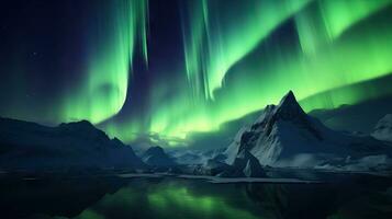 AweInspiring Aurora Borealis Highly Detailed Night Sky AI Generated photo