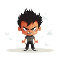 Angry Child in Flat Minimalistic Animation AI Generated photo