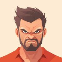 Angry Man Flat Minimalistic Animation AI Generated photo