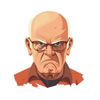 Angry Old Man  Flat Minimalistic Animation AI Generated photo