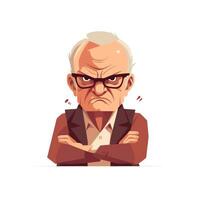 Angry Old Man  Flat Minimalistic Animation AI Generated photo