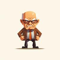 Angry Old Man  Flat Minimalistic Animation AI Generated photo