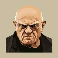 Angry Old Man  Flat Minimalistic Animation AI Generated photo