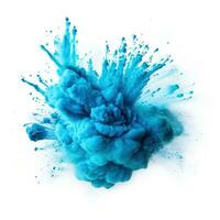 Vibrant Cyan Blue Holi Paint Color Powder Festival AI Generated photo