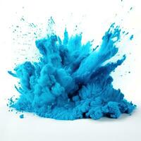 vibrante cian azul holi pintar color polvo festival ai generado foto