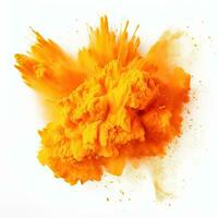 Vibrant Orange Holi Paint Color Powder Festival AI Generated photo