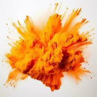 vibrante naranja holi pintar color polvo festival ai generado foto