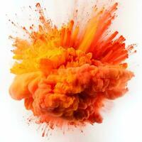 Vibrant Orange Holi Paint Color Powder Festival AI Generated photo