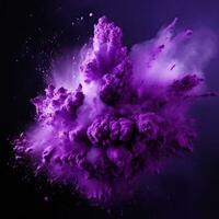 Vibrant Purple Lilac Holi Paint Color Powder Festival AI Generated photo