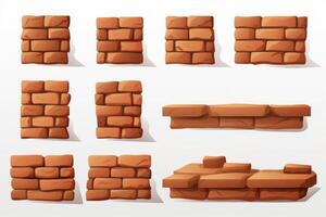 Minimalistic Clay Brick Set AI Generated photo