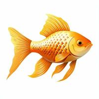 Minimalistic Animation of a Golden Fish AI Generated photo