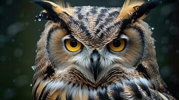 Great Horned Owl Celebrity Portrait AI Generated photo