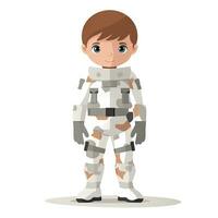 Minimalistic Animation of a Kid Soldier AI Generated photo