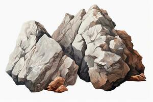 Minimalistic Animation of a Large Rock AI Generated photo