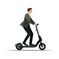 Businessman Riding Electric Scooter AI Generated photo