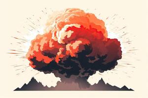 Minimalist Nuclear Bomb Explosion AI Generated photo