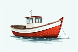 Minimalistic Animation of an Old Boat AI Generated photo