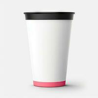 minimalista animación de el plastico taza ai generado foto