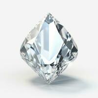 Shiny White Diamond on Brilliant Minimalistic Background AI Generated photo