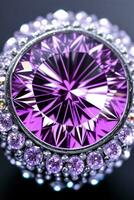 Amethyst Gem Close up Macro Shot Photo Texture Background Wallpaper