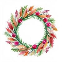 Watercolor Style Autumn Wreath Frame For Text photo